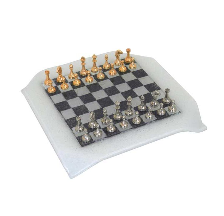 Luxury Unique Chess Set Handmade Murano Glass Chess Board and 