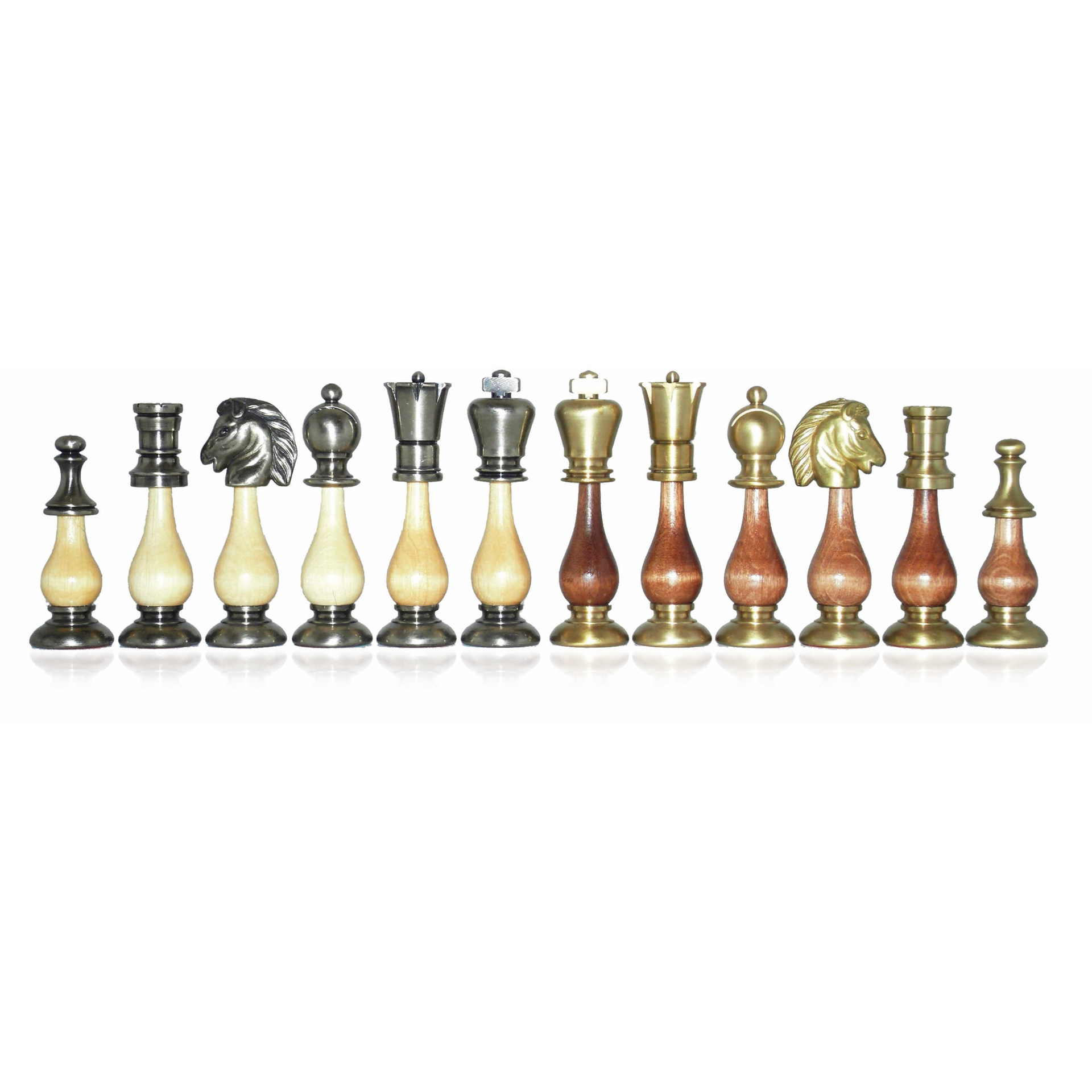 Classic French-Style Staunton Solid Brass Chess Set by Italfama