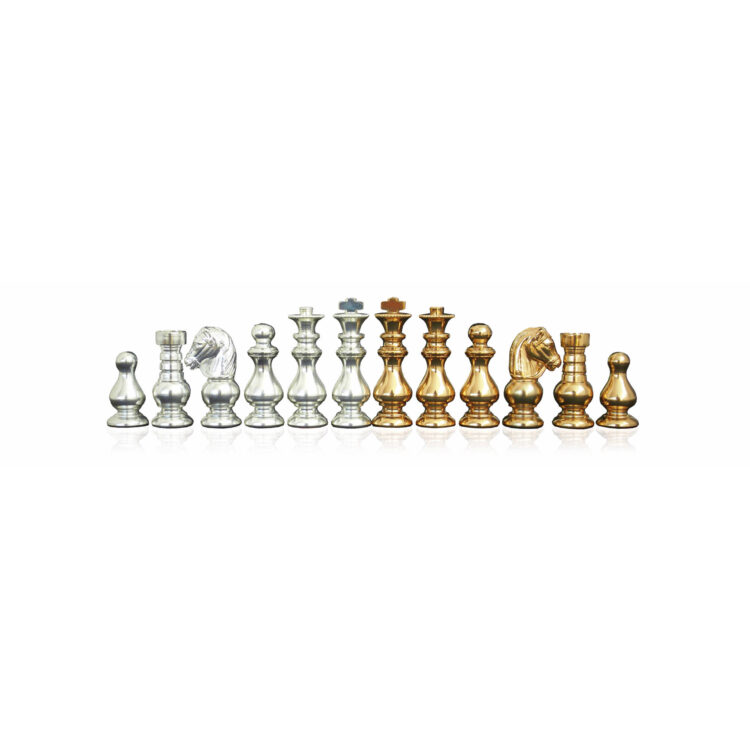 Gold-Silver plated solid brass chess-men