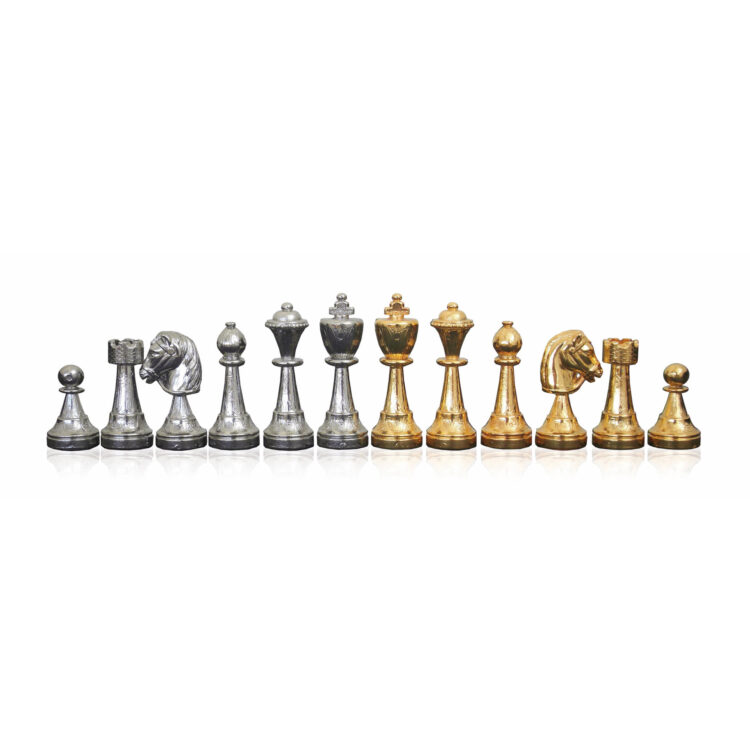 Gold-Silver plated metal chess-men