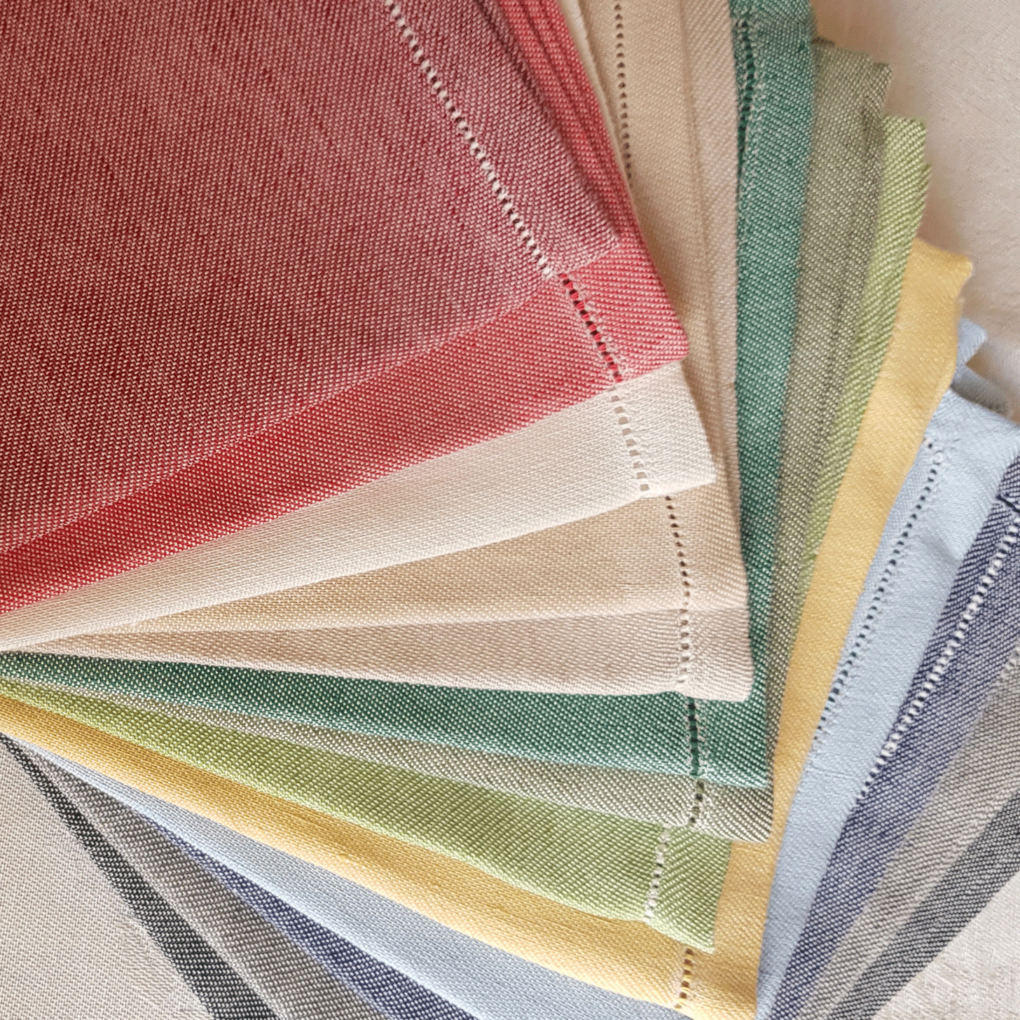 Tovaglioli Di Lino E Cotone Set Da 12: 45x45 Cm, Con Orlo A Scaletta E Angoli Squadrati, Eleganti E Riutilizzabili