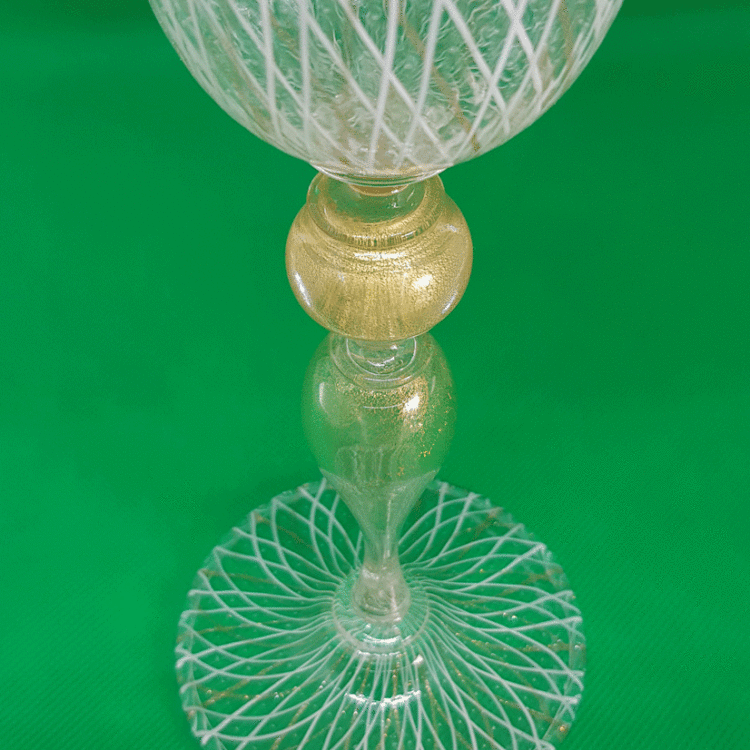 Wine glass Reticello pattern - La Bottega delle Arti